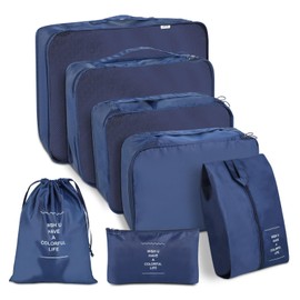 7-Piece Suitcase Organiser Set – Travel Gadgets – Packing Cubes Made of Canvas, Polyester, Lightweight and Waterproof, Travel Essentials for Suitcases and Backpack