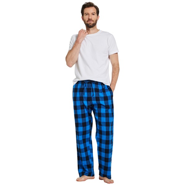 CYZ Men's 100% Cotton Super Soft Flannel Plaid Pajama Pants-F24002-XL