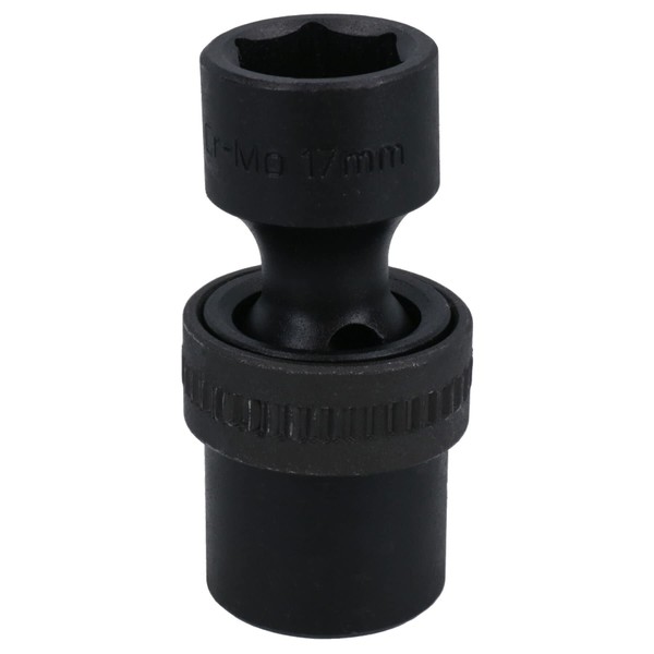 17mm 1/2in Drive Universal Swivel Wobble Metric Impact Shallow Socket