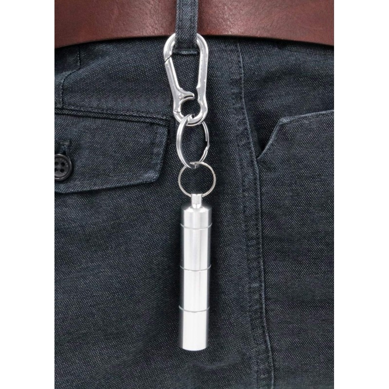 XP Design Portable Pill Case Necklace Pendant Keychain Aluminum Stainless