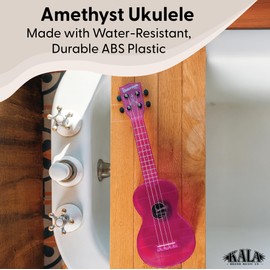Kala Ukulele Amethyst Purple 4 String Soprano Ukulele from the Waterman Sea Glass Collection, Classroom Instruments