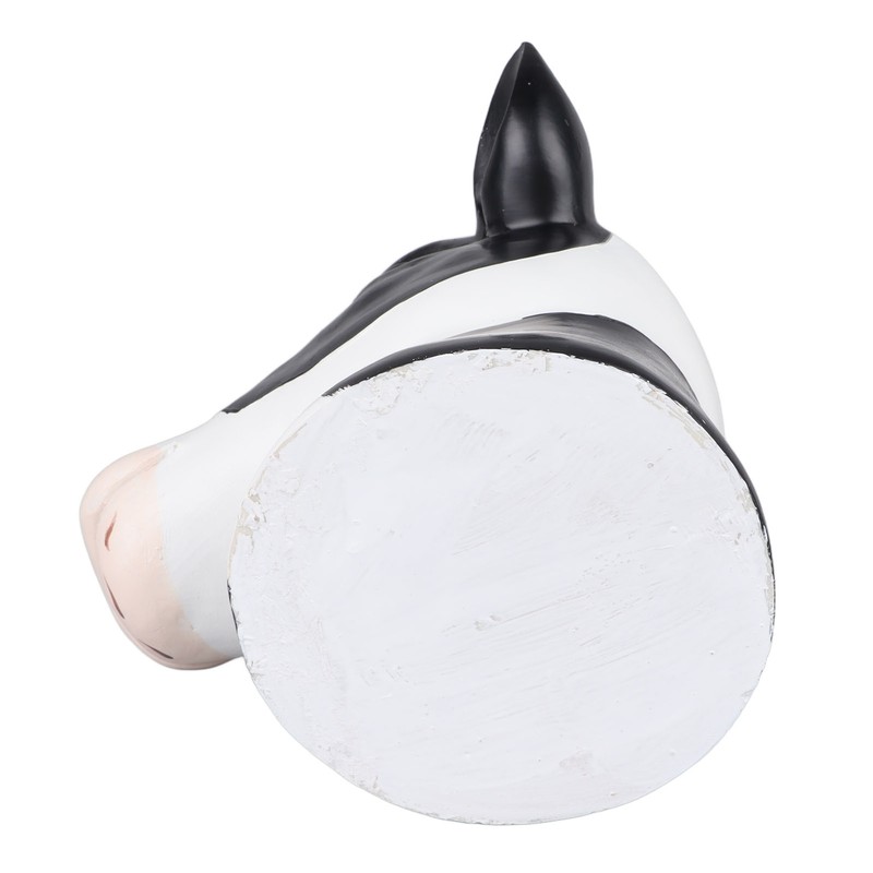 Black White Cow Head Wearing Glasses Statues Resin Stable Glasses