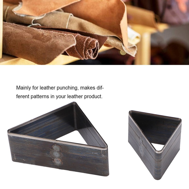 2PCS Triangle Leather Cutter Alloy Steel Hollow Punch Cutter Set