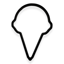 Ice Cream Cone Cookie Cutter with Easy Push Design (4 inch)