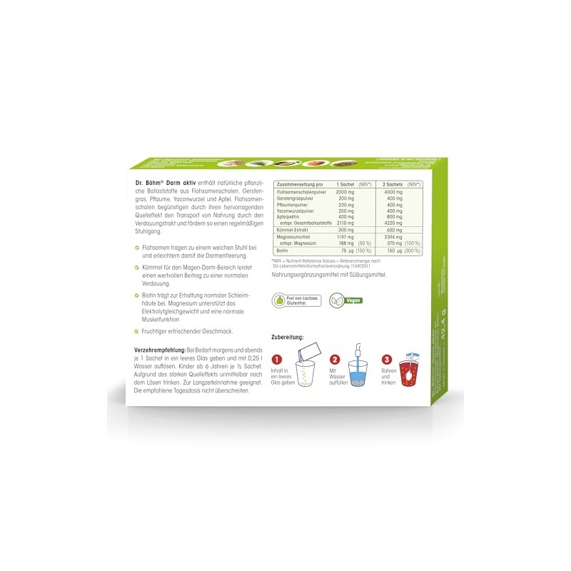 Dr. Böhm Intestinal Active: To Support Constipation and Hard Stools,