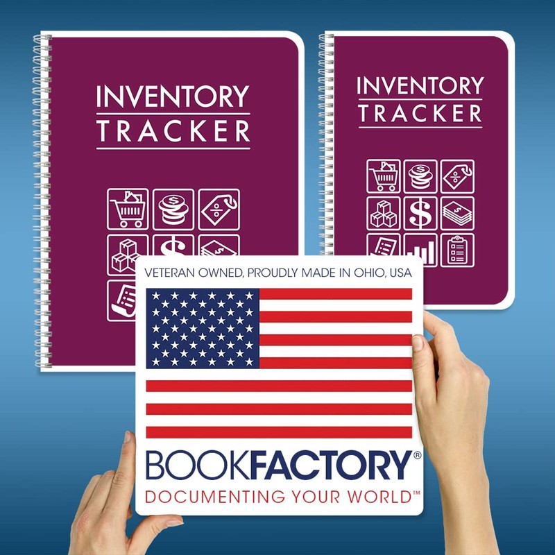 BookFactory Inventory Log Book/Small Business Inventory Tracker/Tracking Register - Wire-O,