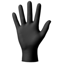 Mercator Gogrip Nitrile Powder Free Disposable Gloves - Black, Large, Pack of 50