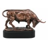 Wall Street Charging Bull Bronze Electroplated Resin Statue With Pedestal