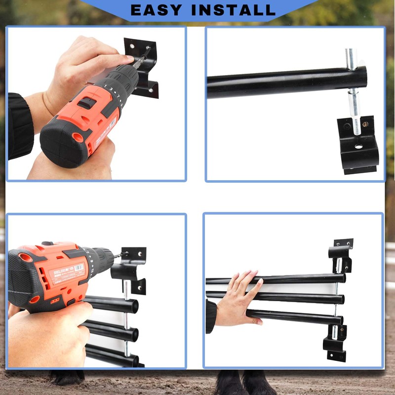HDYEGY 2 Pack Saddle Pad Rack with 3 Bar,Wall Mounted