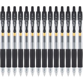 Pilot G2 Premium Gel Roller Pens, Extra Fine Point 0.5 mm, Gel Pens Black, Pack of 14 - Ideal for School, Journaling & Office Writing