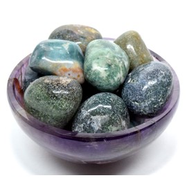 HQRP Mutlicolor Indian Moss Agate Cabochon Pebbles Natural Chalcedony Gemstone Crystal Mineral Specimen Cabs (10PCS)