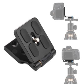 Andoer Foldable L-Shaped Quick Release Plate Camera L Bracket Aluminum Alloy Vertical Horizontal Switching with 1/4 Inch Screw Replacement for Canon Nikon Sony DSLR Camera