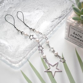 Cute Y2K Phone Charm Strap, Camera Strap Wrist,Star Chain Lanyard String for Bag Purse Backpack Wallet Airpods Pendants Decor