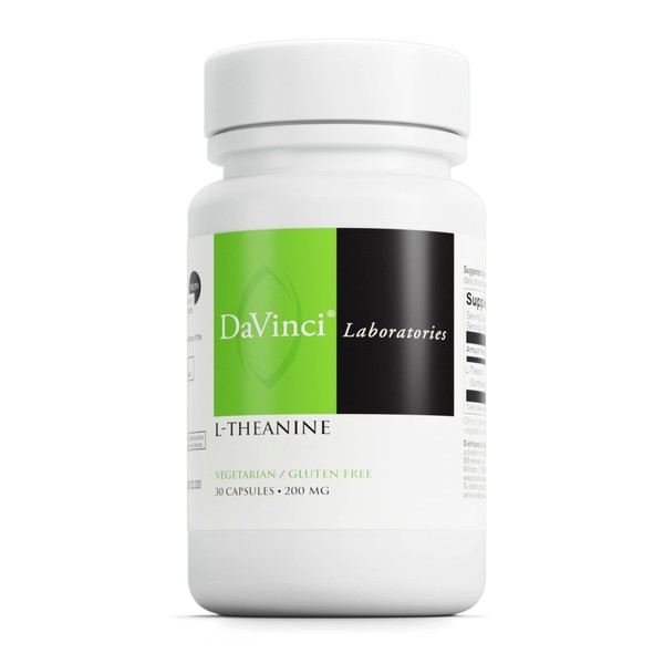 DAVINCI Labs L-Theanine - Dietary Supplement to Help with Concentration, Focus, Relaxation and Irritability* - with 200 mg L-Theanine per Serving - 30 Vegetarian Capsules