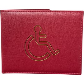 ORCHIDS Premium Blue PU Leather Disabled Parking Badge Holder for Cars (Maroon)