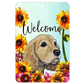 Cocker Spaniel Buff - HHS Welcome Indoor/Outdoor Aluminum Sign 8" x 12" Made in USA