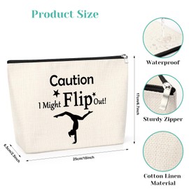 Gymnastics Lover Gifts Makeup Bag Gymnastics Gift for Girls Gymnast Inspirational Gift Gymnastic Coach Gifts Gymnastics Team Gift for Friend Sister Christmas Birthday Present Travel Cosmetic Pouch
