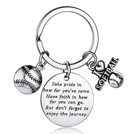 YEEQIN Softball Player Gifts Keychain Inspirational Gifts For Softball Lover Softball Keychain Gifts for Girls Boys Softball Players