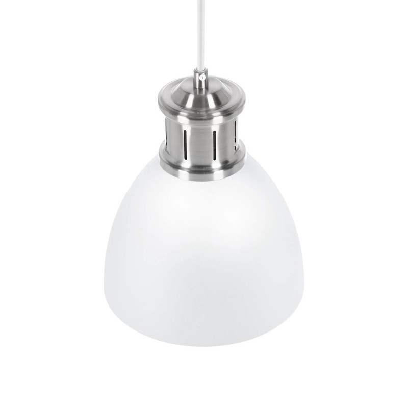 LED Universum "Steve" Pendant Light, Metal White with Silver Base,