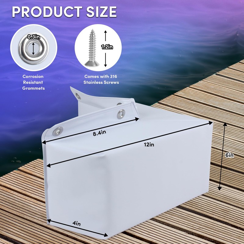 VEITHI Dock Bumper White,Dock Bumper Guard with Screws Soft,PVC Boat