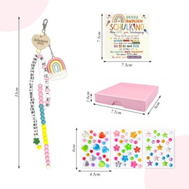 UBSIUH 1 Cute Ornament And 3 Crystal Stickers, Tassel Beaded Pendants, Girls' Accessories, Freshmen'S Admission Gift.