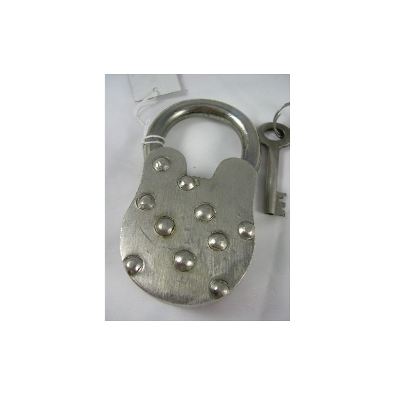 Large Iron Antique Style Replica Atlas Padlock with 2 Keys