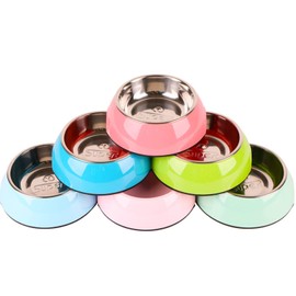 Manda Ocean Pet Bowls Stainless Steel Dog Cat Pet Bowl Universal Pet Water and Food Bowls 4 Sizes and 5 Colors Available (XL, Black)