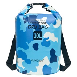 YUMQUA Waterproof Dry Bag Backpack 5L/10L/20L/30L/40L, Roll Top Floating Waterproof Storage Bags for Kayaking, Boating, Swimming, Hiking, Camping and Fishing, Forest Camouflage Blue, 20L, Dry Bag