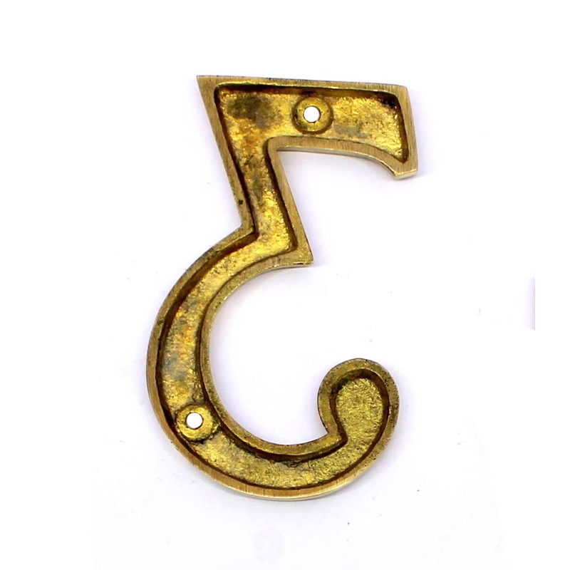 eSplanade Brass House Hotel Door Number Sign 4" Sticky Numeric