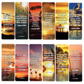 NewEights NewEights Bible Verse for Peace, Healing and Inspiration Bookmarks (10-Sets X 6 Cards) – Daily Motivational Card Set – Collection Set Book Page Clippers – Ideal for Church Events