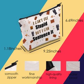 MNIGIU Judge Cosmetic Bag Law Graduation Gifts Attorney Gifts Lawyer Work Bag for Women (Sentence Bag)