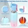 BOGI 350ml Small Metal Water Bottle with Straw, 2 Lids（Loop&Straw）