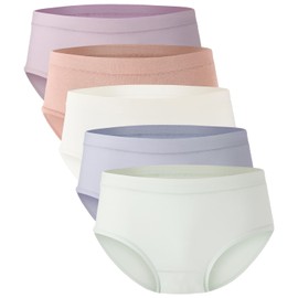 BAMBOO COOL Womens Underwear, Moisture-Wicking Briefs, Soft and Breathable Panties, Mid Waist, 5-Pack