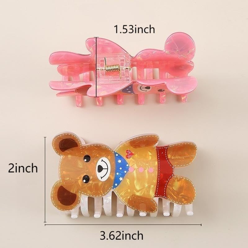 Large Bear Hair Clip, Cute Claw Clip, Valentines Hair Clips