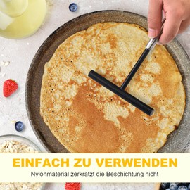 Crepe Distributor Stainless Steel Professional Plus Crepes Distributor Dough Distributor for Crepes Pancakes Dough Distributor Crepes Spatula Crepes Cutlery for Crepe Dough or Palate Ham