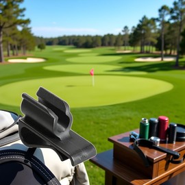 Jinshining 2 Pcs Black Golf Putter Clip,Convenient Putter Holder for Golf Bags Easy to Attach Putter Clamp Organizer Keep Your Putter Handy on The Course,Golf Club Bag Accessories