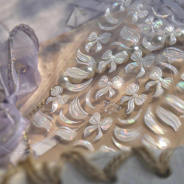 Summer Bow Nail Stickers for Nail Art - 1 Sheets