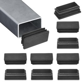 M METERXITY 10pcs Tube End Caps 2 x 1" Plastic Rectangle Hole Plug for Chair Legs Bar Stool Fitness Equipment Insert Chair Glide Fence Plug Floor Protector