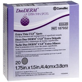 Duoderm cgf extra thin adherent dressing, oval shape, 1.75 X 1.5 inche