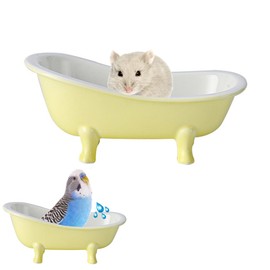 KnocKconK Summer Hamster Ceramic Bed Bathtub, Small Animal Ice Accessories Cage Hideout Toys，Bird Relax Habitat House, Sleep Pad Nest or Hamster, Food Bowl for Guinea Pigs/Squirrel/Chinchilla
