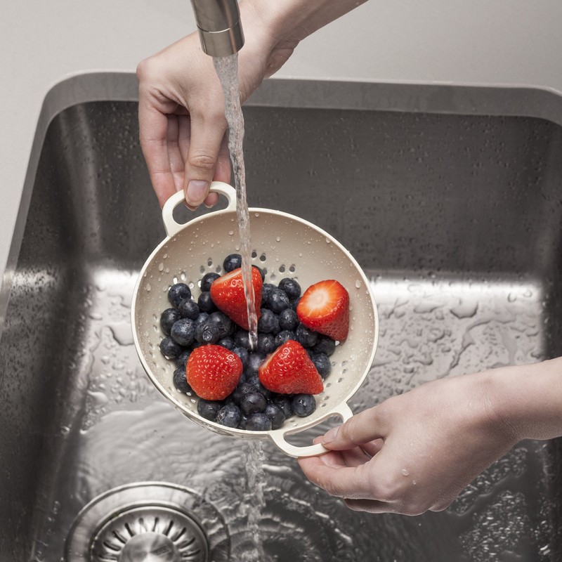 Zeal Colander Small (6”/15cm), Melamine, Cream, 19.5 x 15 x