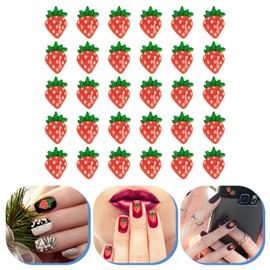 LALAFINA 30pcs Strawberry Nail Art Charms Fruit-inspired Nail Ornaments for Manicure Versatile for Phone Cases Bags Greeting Cards More