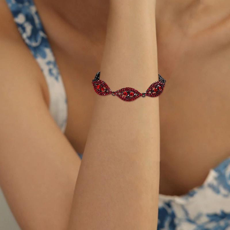 Flyonce Bridal Wedding Jewelry Set for Women Rhinestone Crystal Leaf