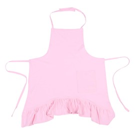 PATIKIL Cotton Linen Apron, Pleated butterfly Tail Aprons with Pockets for Women Smock Apron for Kitchen Cooking Gardening Flower Coffee Shop Nail Salon, Pink