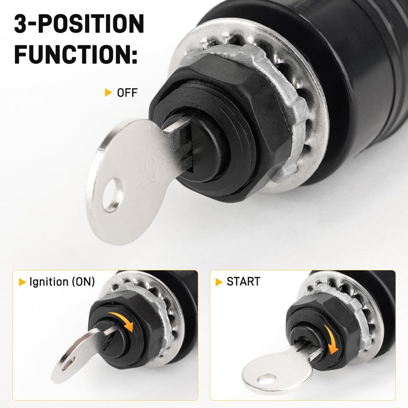 JERBOR 129572 Ignition Switch with Keys Fit for Tracker Boats,