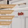 sourcing map 8pcs Round Wooden Knobs, 37mm/1.5" Mushroom Shape Kitchen