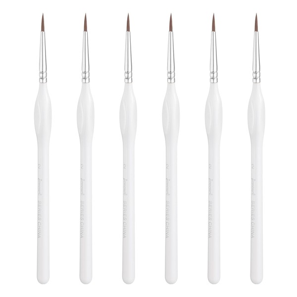 sourcing map 6pcs Detail Paint Brushes 12mm Pointed Tip 185mm