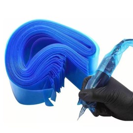100 Piezas Cubre Clip Cord Bolsas Protectoras para Cable Tattoo Sleeves Mangas Para Máquina de Tatuajes Cubierta Accesorio Tatuaje (Azul)