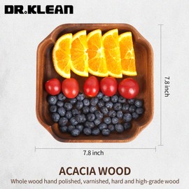 DRKLEAN Acacia Wood Cheese Plate,Cutting Board,Serving Trays for Home Decor, Wood Organizer,Square Sugar Plates, Fruit Plates,Snack Tray, Fruit Bowl, Nut Box,Serving Platter for Home,Kitchen