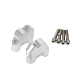 Mikinona 1 Pair 2 Anodized Motorcycle Handlebar Riser Clamp for Fat Handlebars Lightweight CNC Easy Installation Fit for Various Motorbikes Silver